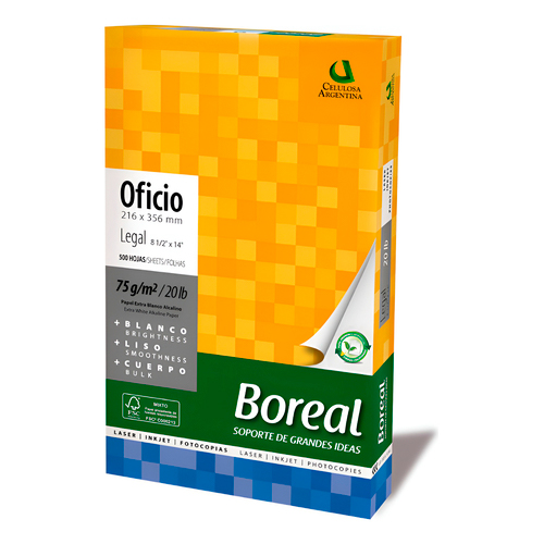 Resma Boreal Oficio Legal 75gr
